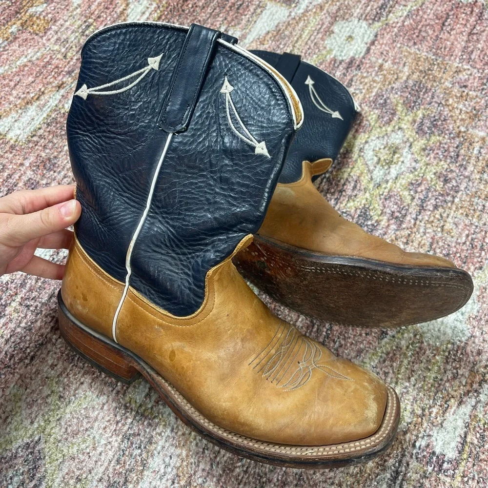 Anderson Bean Two-Tone Tan & Black Western Boots